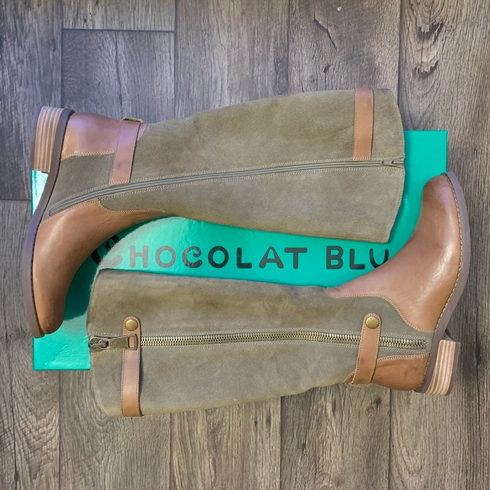 🆕 CHOCOLAT BLU | Women Clarendon Leather Boots - Picture 2 of 5